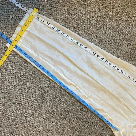 Josephine M Silk Pants trousers elastic waist pull on beige Pockets Casual - Picture 5 of 6